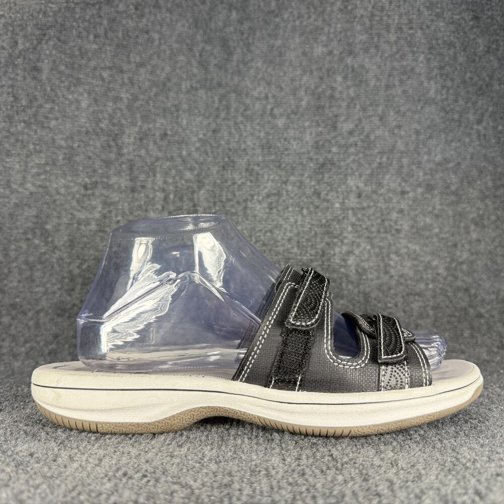 Clarks Breeze Piper Cloudsteppers Slip On Sandals Slides Womens 8 Black Comfort